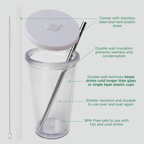 Kensal Home white tumbler with two sizes suits coffee-on-the-go.