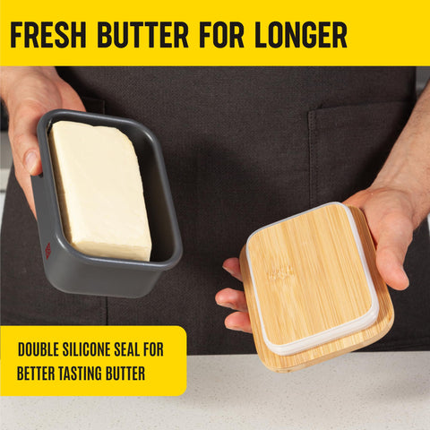 KENSINGTON LONDON butter keeper in fridge preserves freshness and flavor.