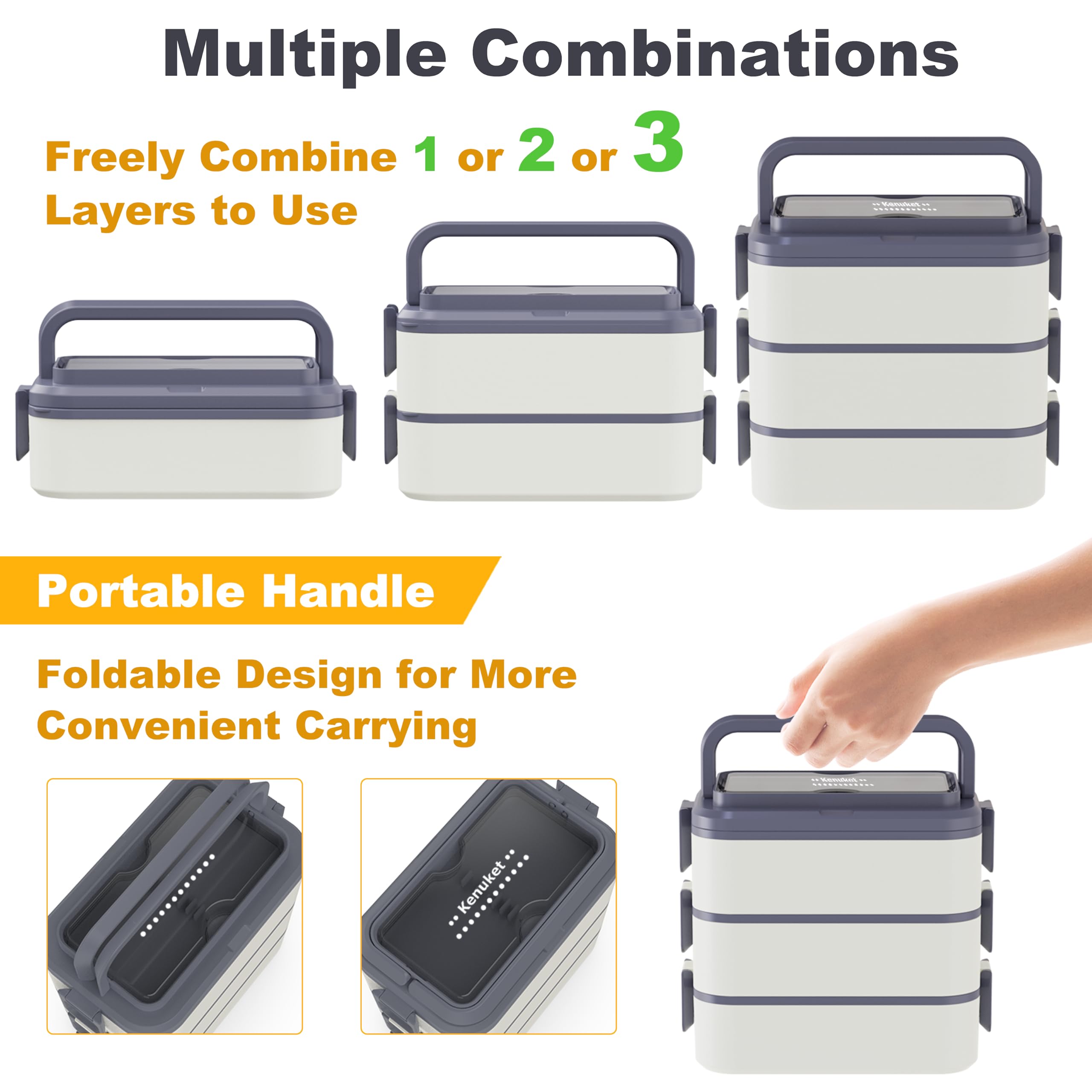 Kenuket bento dividers and sauce boxes keep meals organized and fresh.