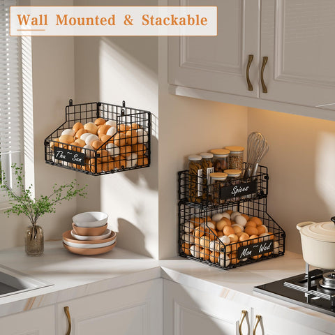 Keomaisyto three-tier stackable baskets arranged on a counter