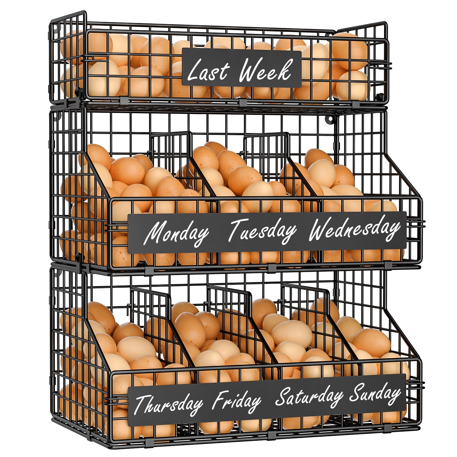 Keomaisyto egg holder countertop with five dividers for organized storage.