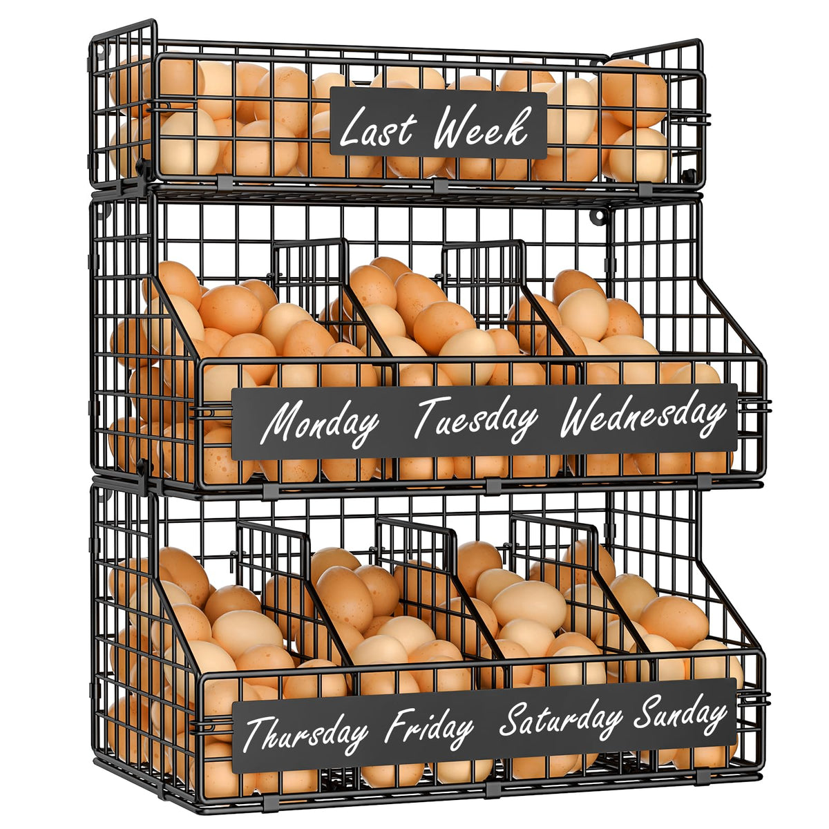 Keomaisyto egg holder countertop with five dividers for organized storage.