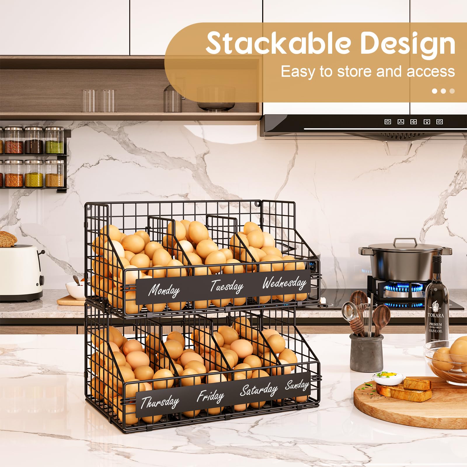 Keomaisyto versatile kitchen display for eggs and produce