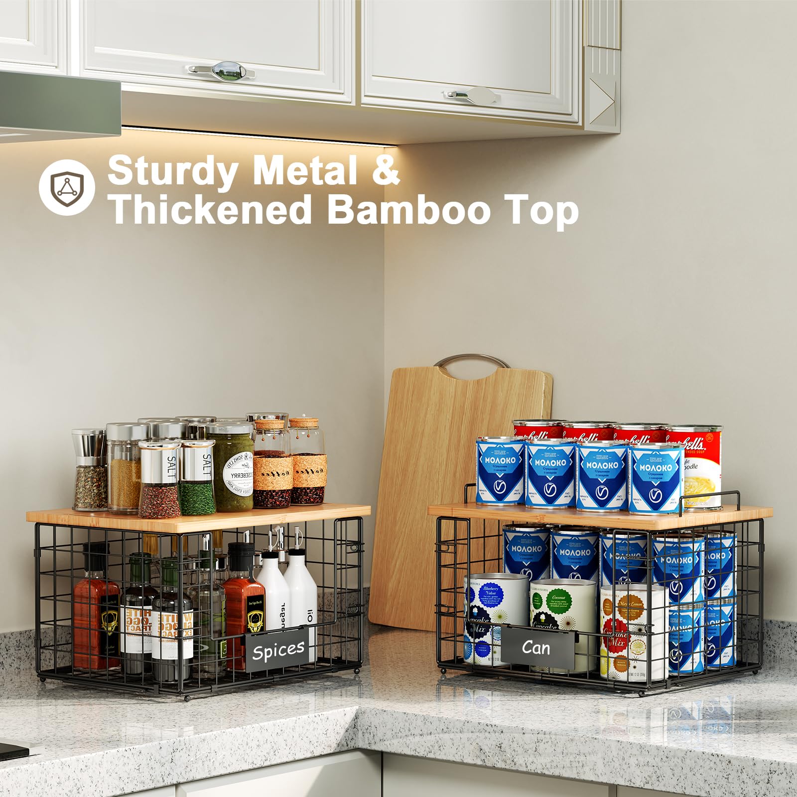 Keomaisyto square design fits pantry corners and cabinets neatly.