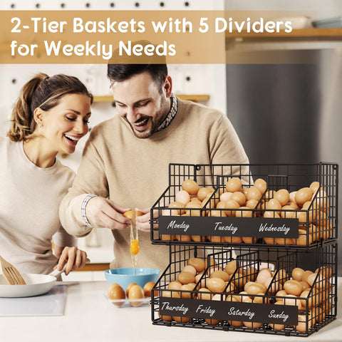 Keomaisyto stackable wire baskets save counter space