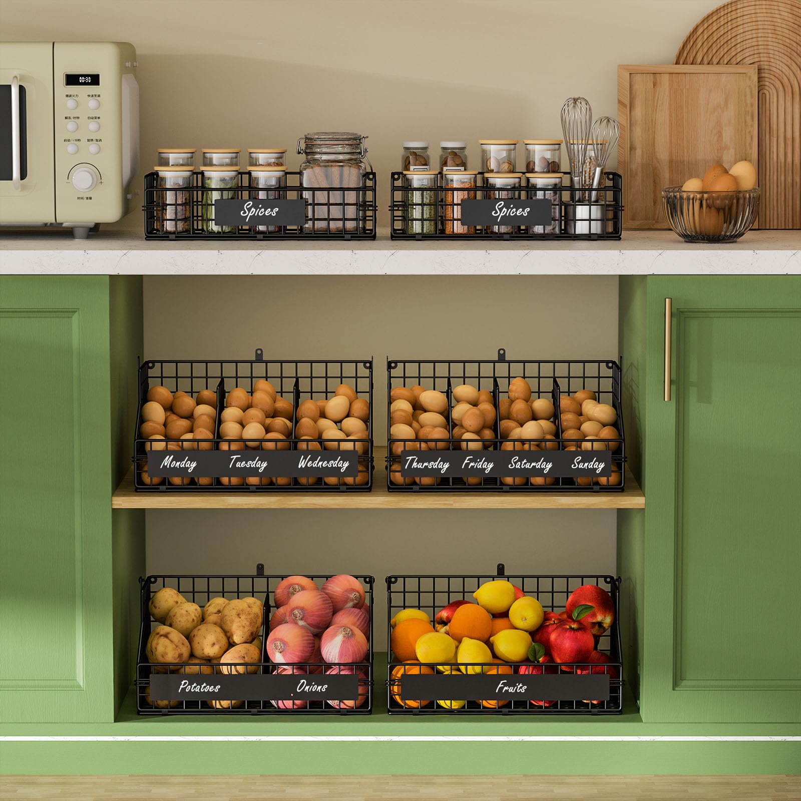 Keomaisyto wall-mount kit enables space-saving installation.