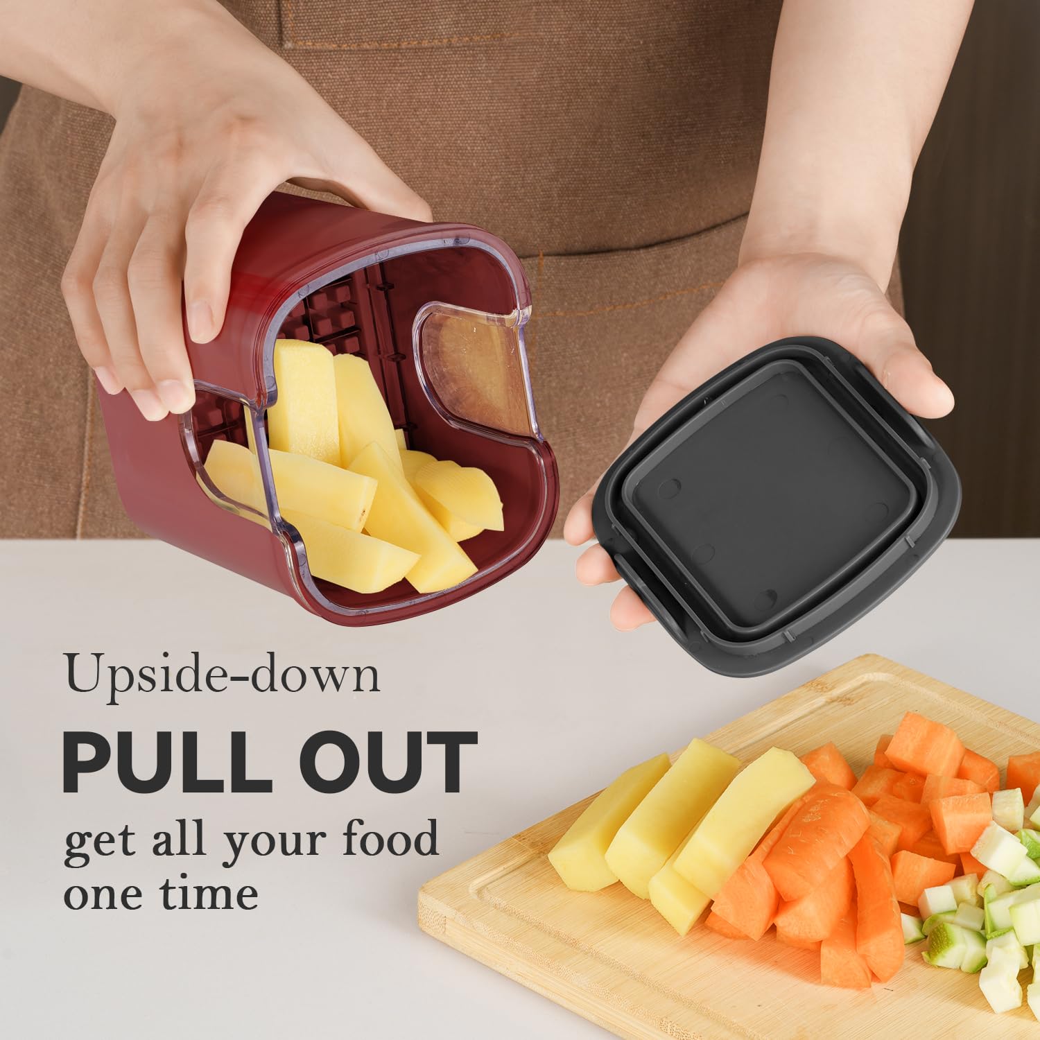 Keouke dishwasher-safe blades simplify cleaning after meal prep.