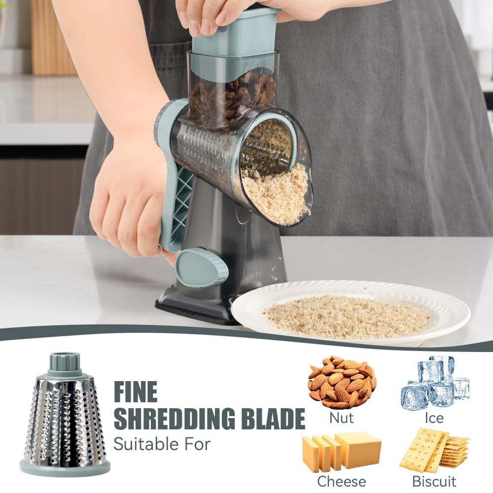 KEOUKE rotary cheese grater drum design supports easy operation and fast results.
