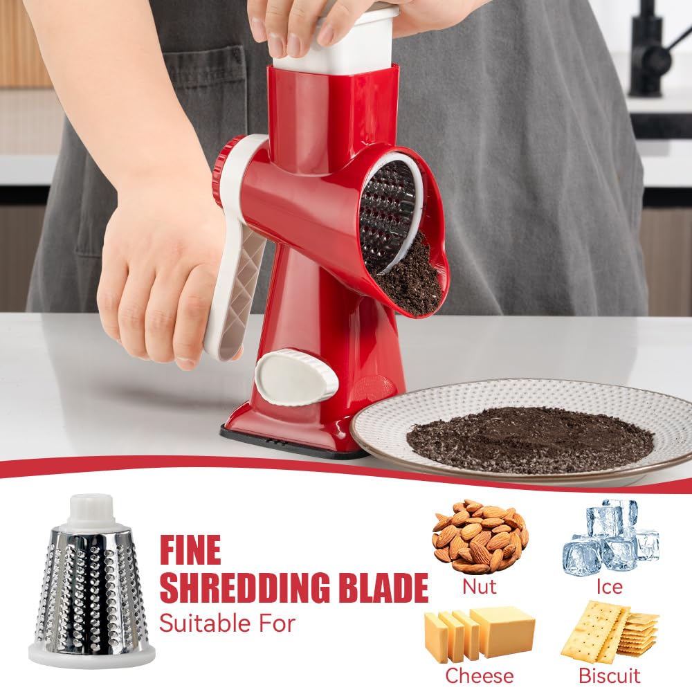 KEOUKE suction base grips smooth surfaces for stable, hands-free grating