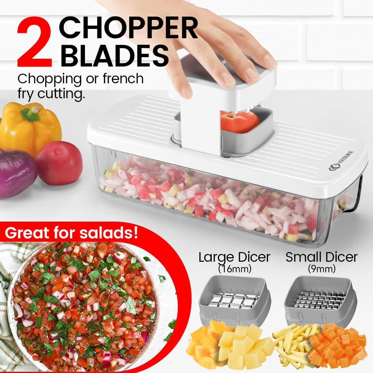 KEOUKE safety guard blade protects fingers during slicing and dicing