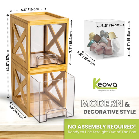 KEOWA Delightful Practicality clear drawers enable easy refills and visibility