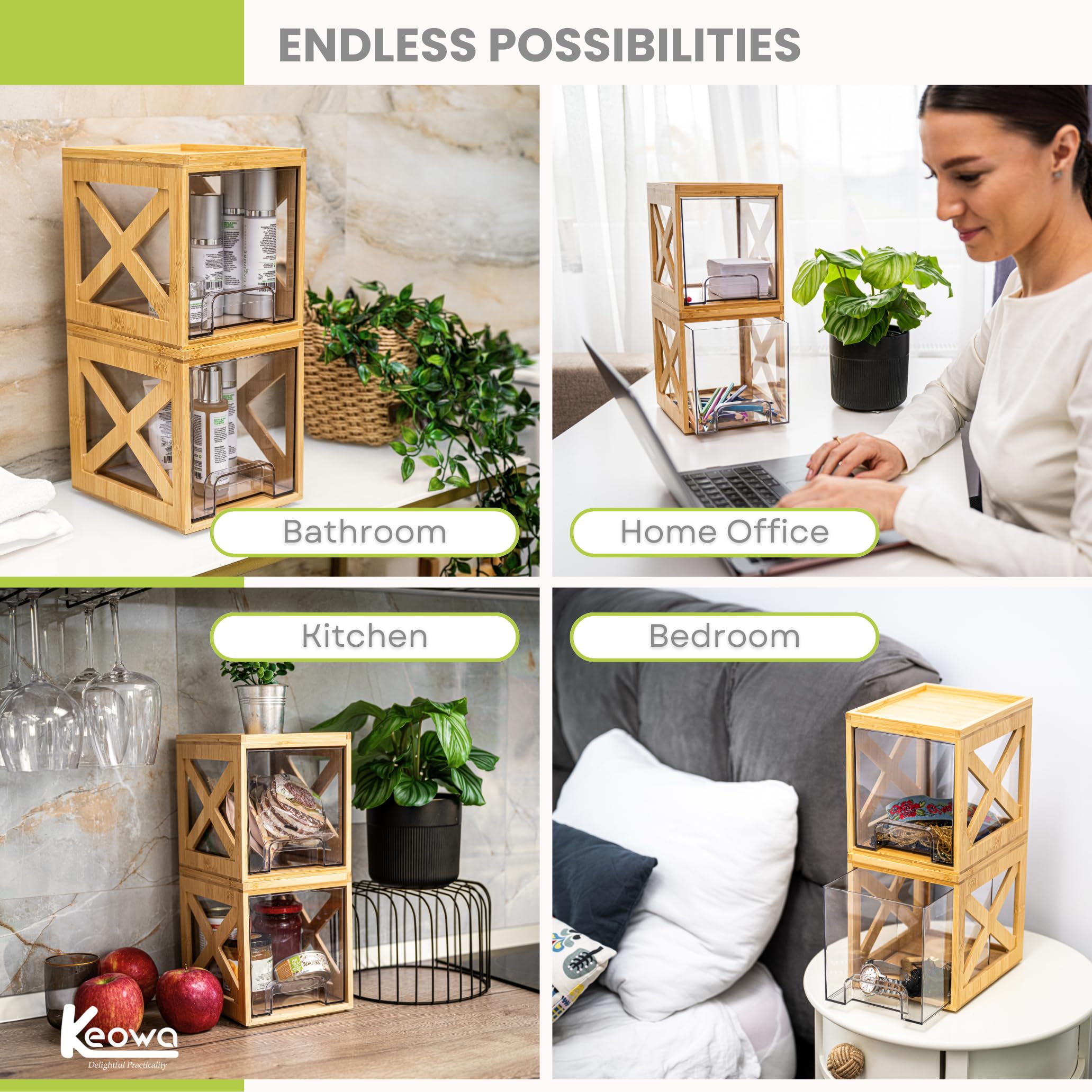 KEOWA Delightful Practicality gift-ready organizer blends natural wood with practicality