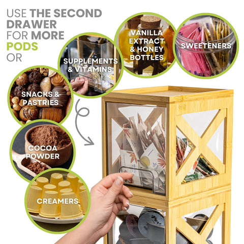 KEOWA Delightful Practicality tea and spice drawer keeps essentials within reach