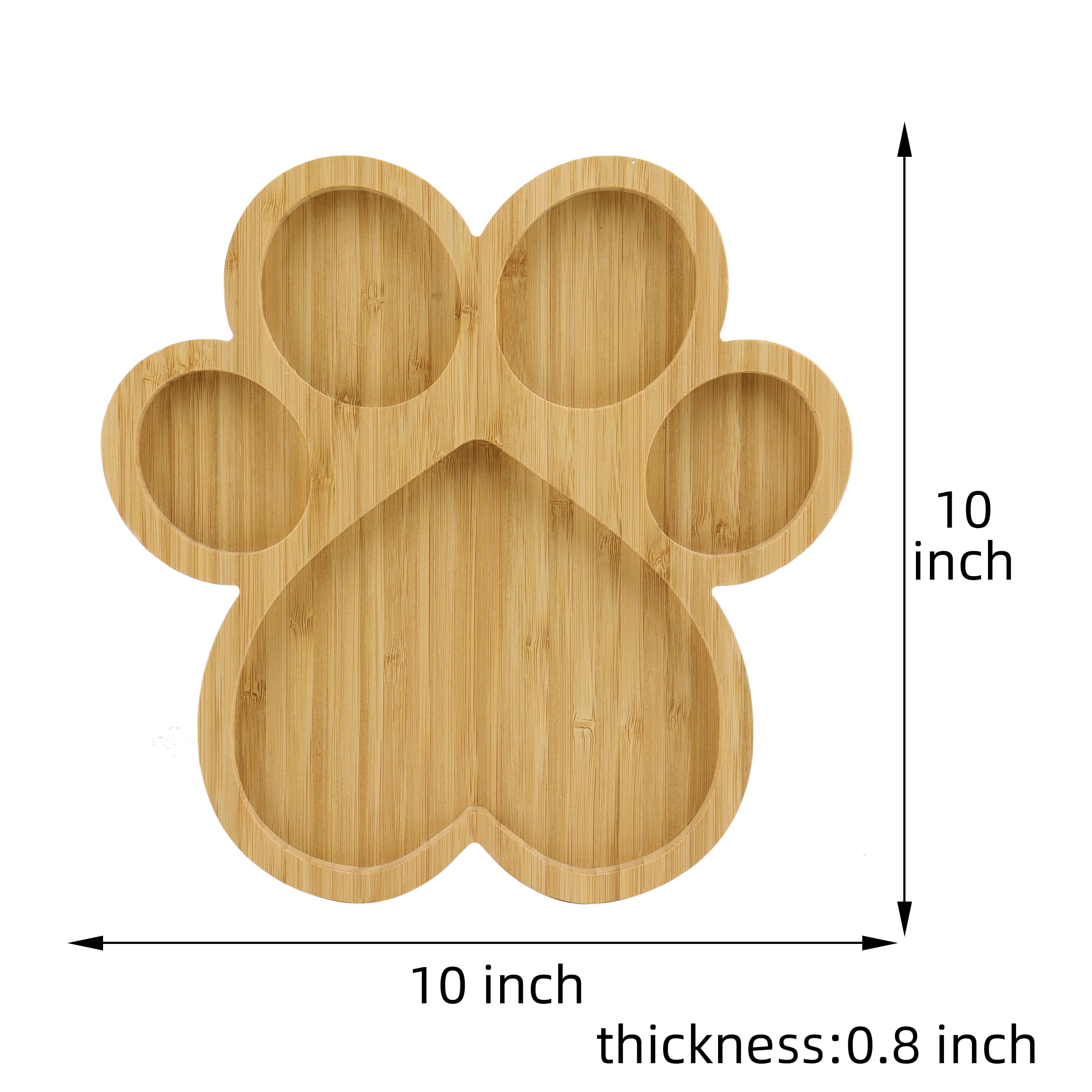 KEPATO 10-inch paw-shaped tray ideal for cheese, fruits and treats.