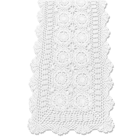 KEPSWET cotton handmade crochet table runner on a 14x36 inch surface adds timeless texture