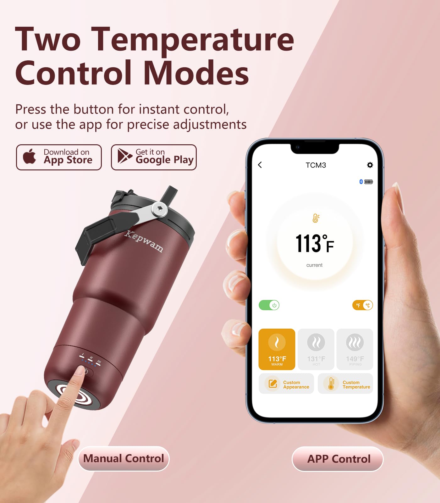 Kepwam 18/8 stainless steel with ceramic coating for durability