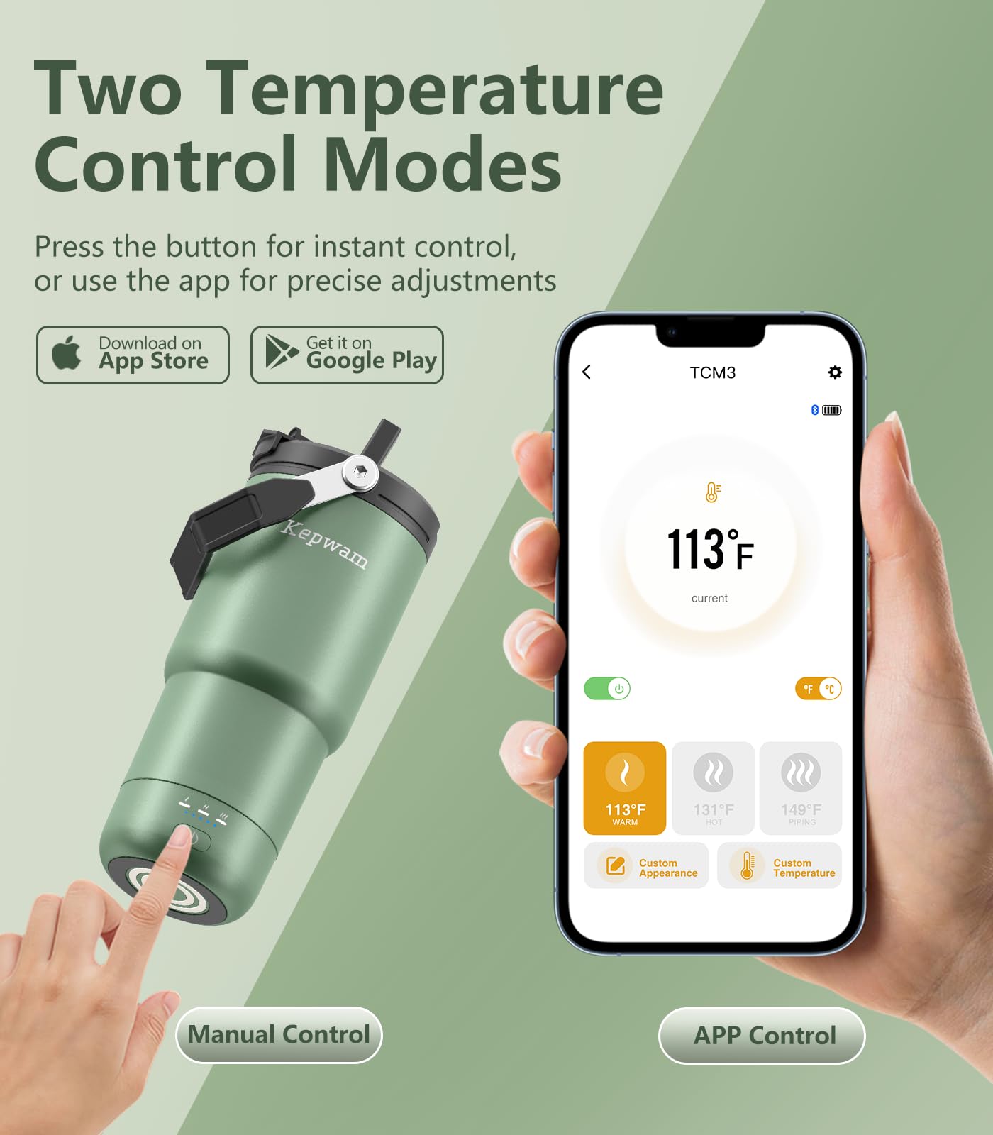 Kepwam premium stainless steel with ceramic coating for durable, smooth grip