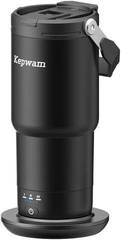 Kepwam 20oz mug, front view, showcasing temperature control for on-the-go use.