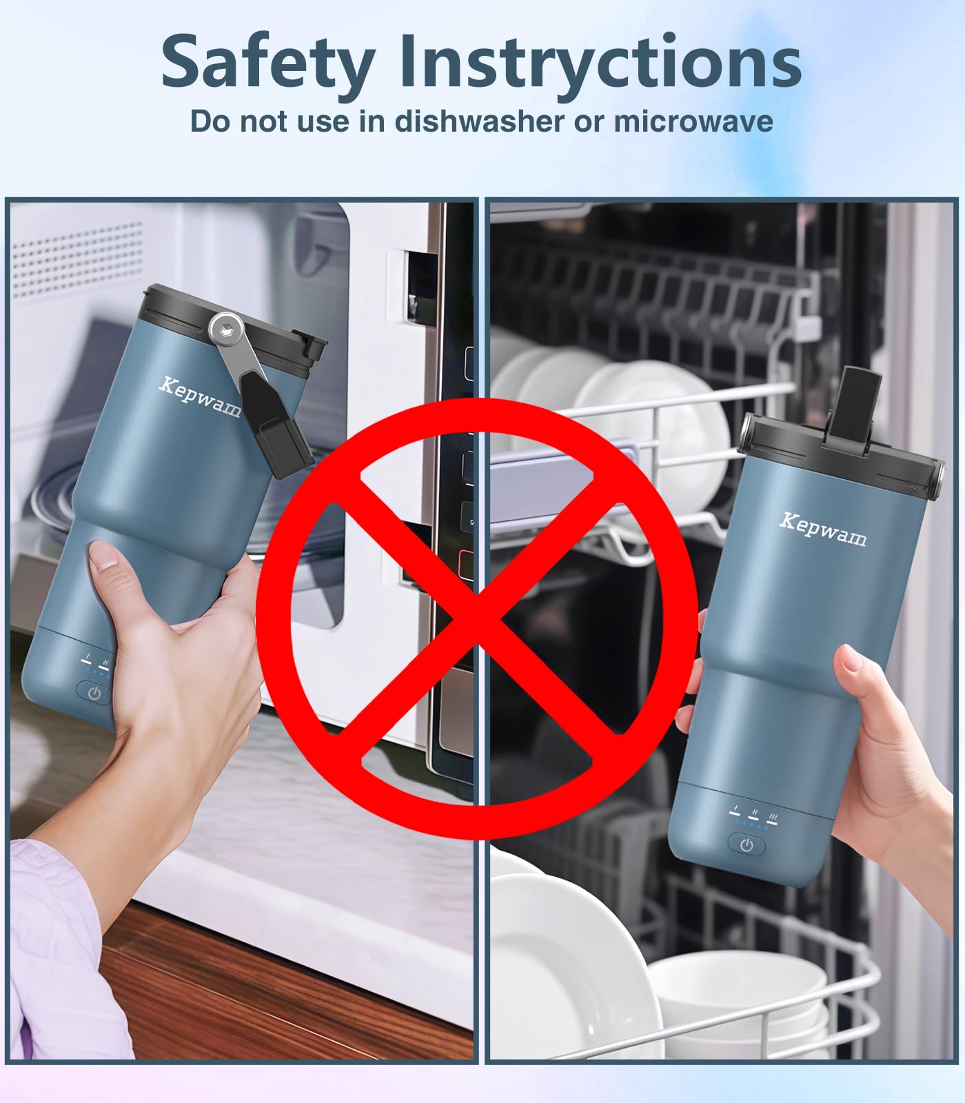 Kepwam 20oz mug fits car cup holders for on-the-go warmth