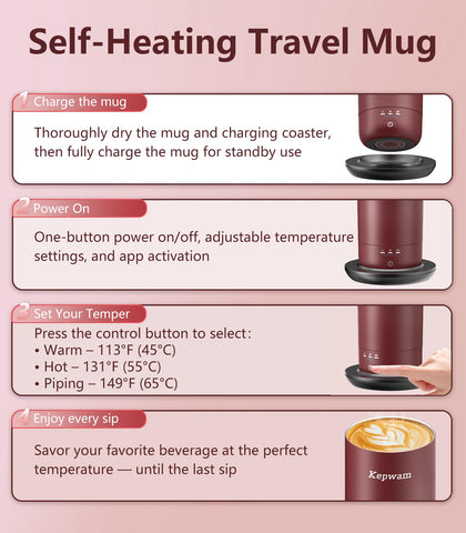 Kepwam app with Bluetooth control for real-time heat adjustments