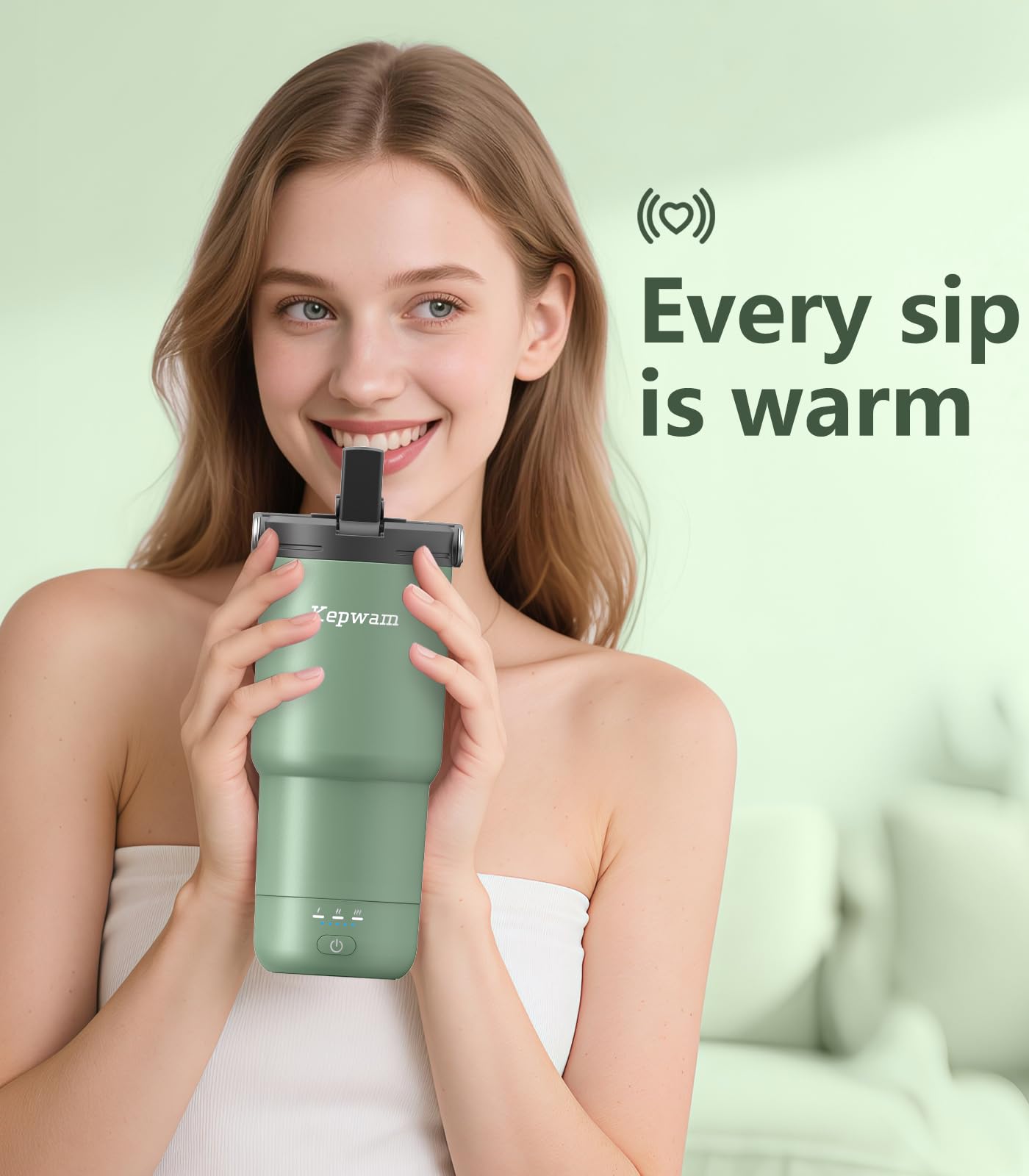 Kepwam charging base with 6-foot cable for all-day warmth