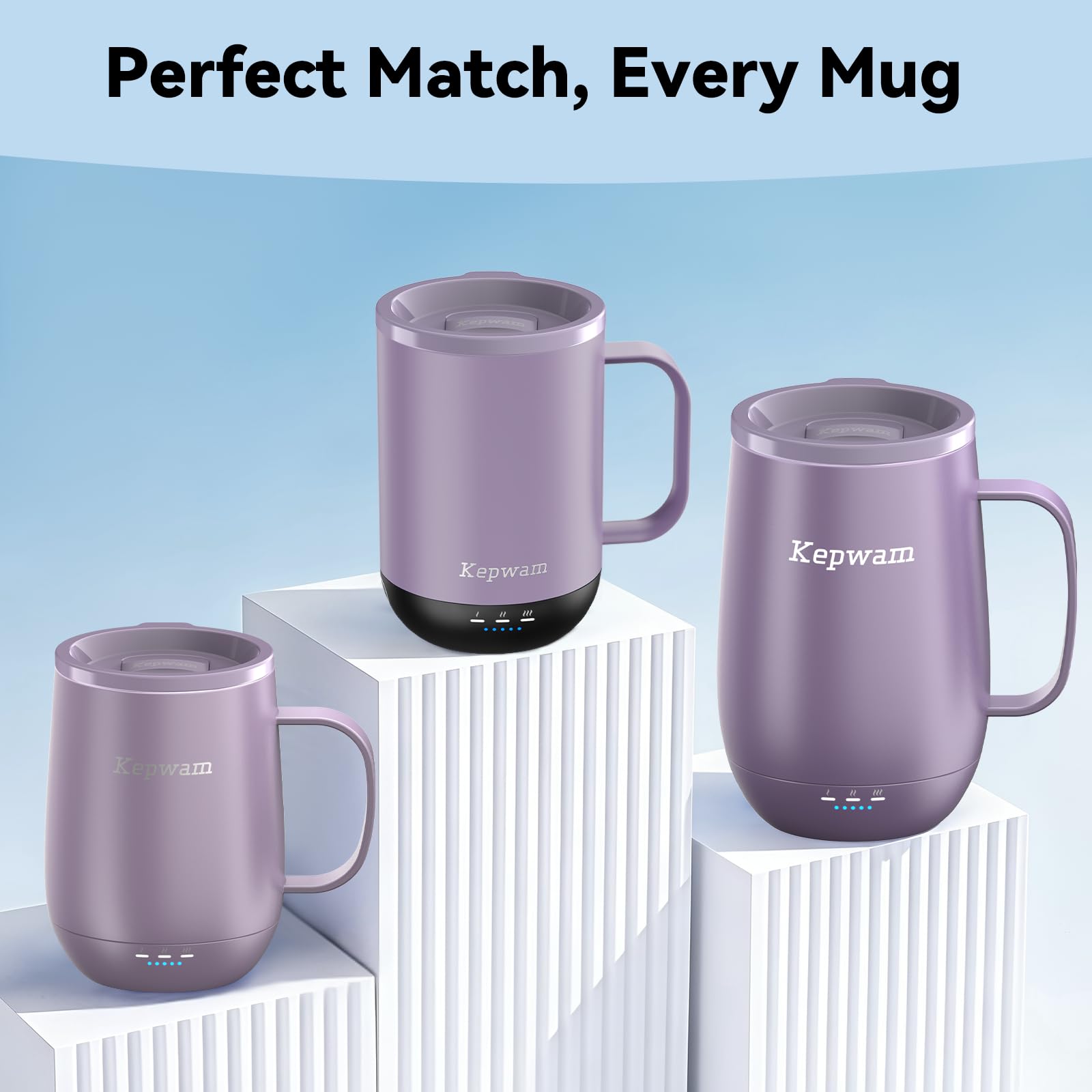 Kepwam compatible lid for T1/T2/T2 Plus mugs ensures a snug fit.