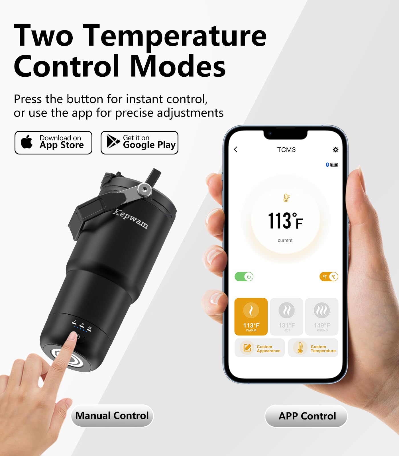 Kepwam leakproof lid with straw for spill-free travel.