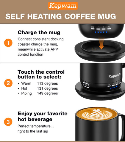 Kepwam 16oz mug with lid ready for daily use.