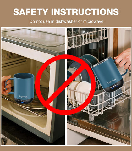 Kepwam charging coaster provides all-day warmth between sips.