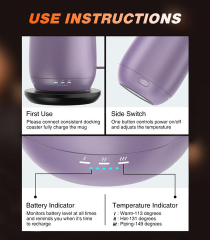 Kepwam Self-Heating Mug T2 ceramic matte surface detail