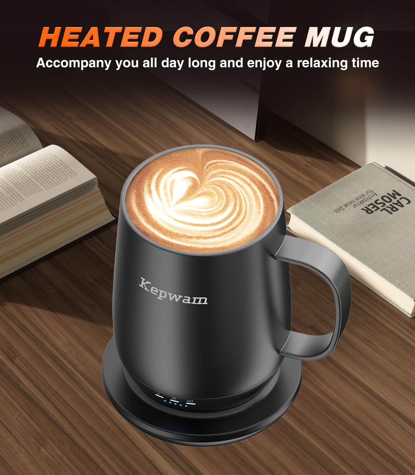 Ceramic matte exterior and double-wall insulation for comfortable warmth.