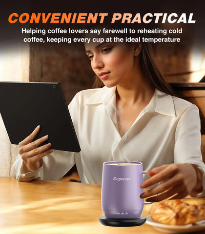 Kepwam Self-Heating Mug T2 ergonomic handle for secure grip