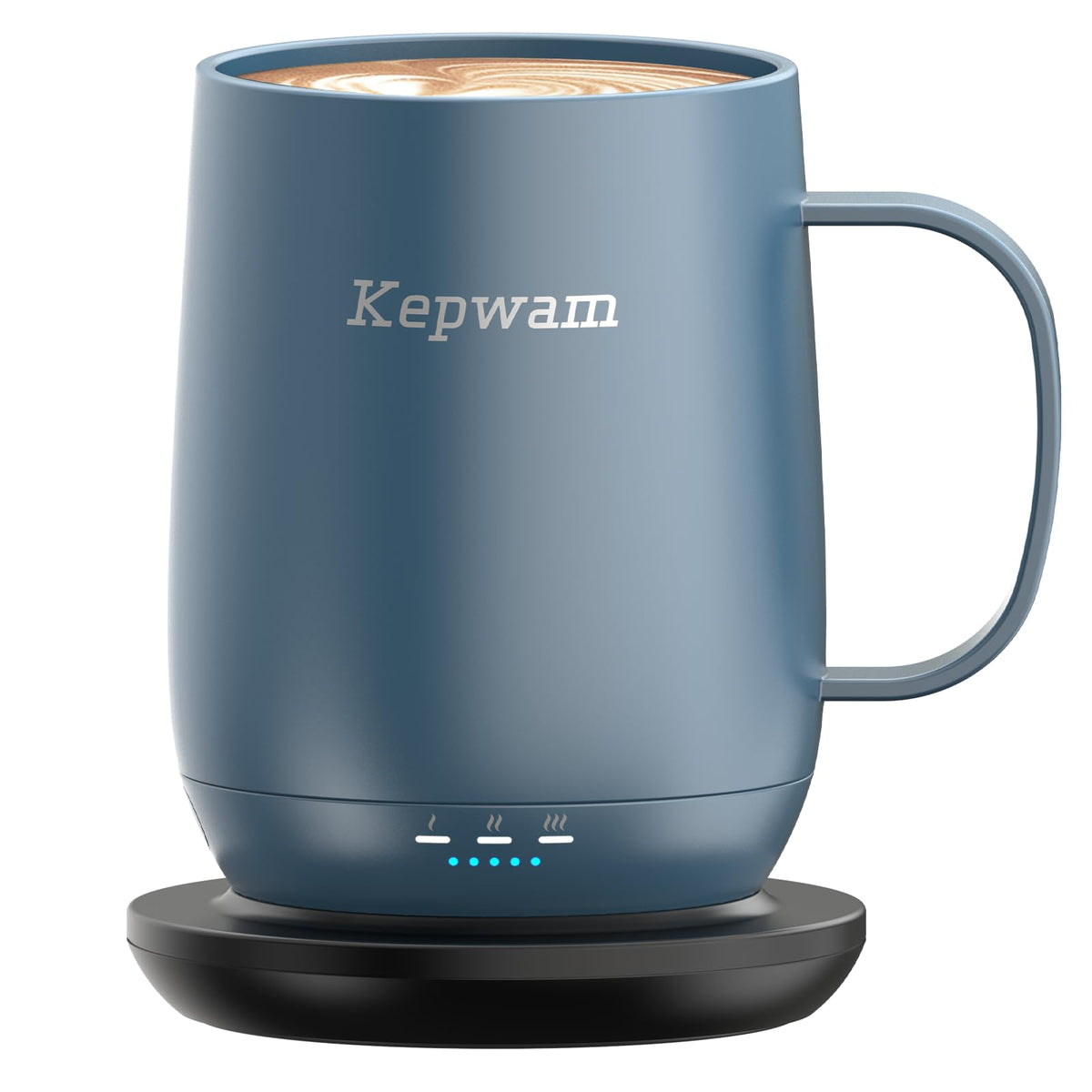 Kepwam T2 self-heating mug front view with matte ceramic finish for everyday coffee.