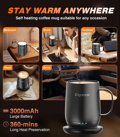 Lid on keeps warmth and prevents spills while on the go.