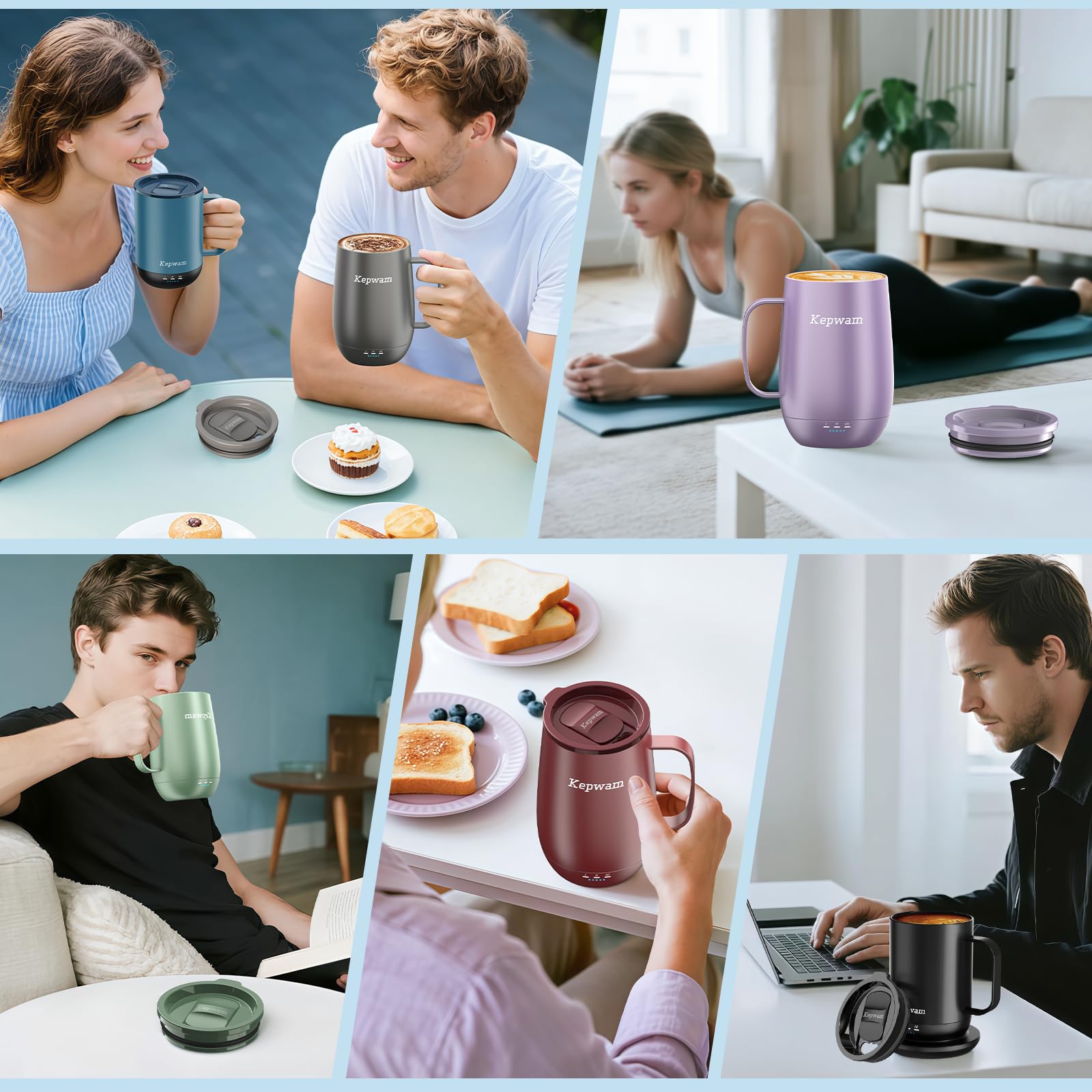 Kepwam lilac-violet lid adds style to your smart mug.