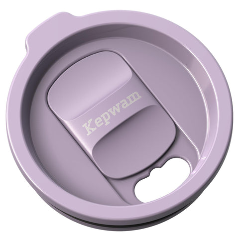 Kepwam spill-resistant sliding lid in lilac prevents leaks on the go.