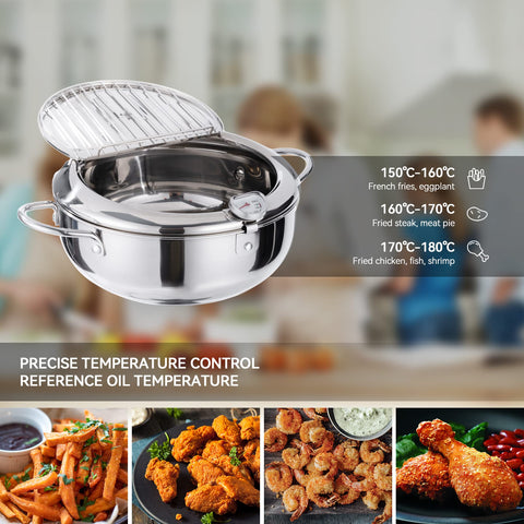 Kerilyn easy-clean filter rack simplifies cleaning after frying.