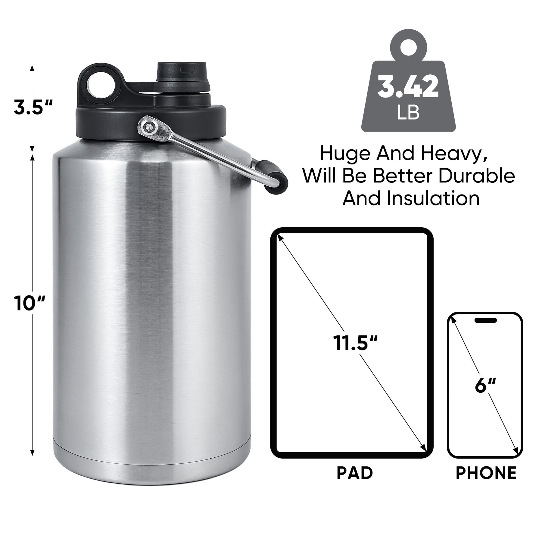Kerilyn gallon jug wide mouth design for fast refills and pouring
