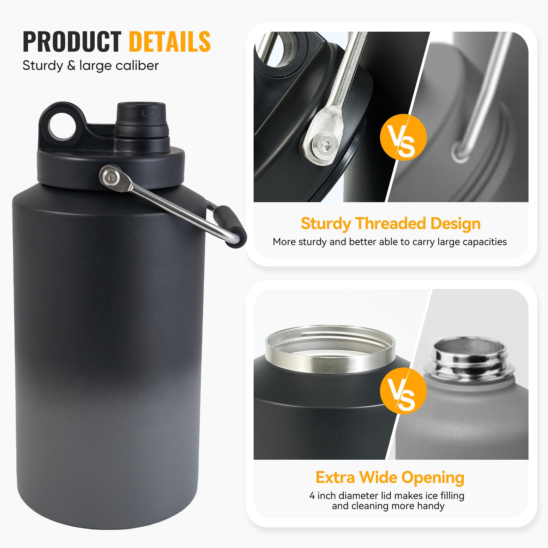 Kerilyn leak-proof lid prevents spills during travel and camping.