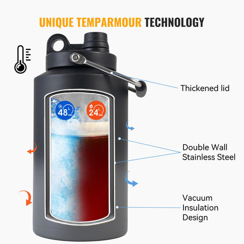 Kerilyn vacuum insulated design keeps drinks cold up to 48 hours.