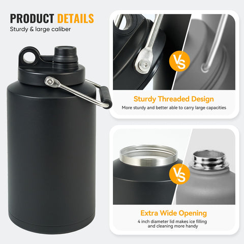 Kerilyn wide-mouth lid makes refilling and cleaning fast and simple.