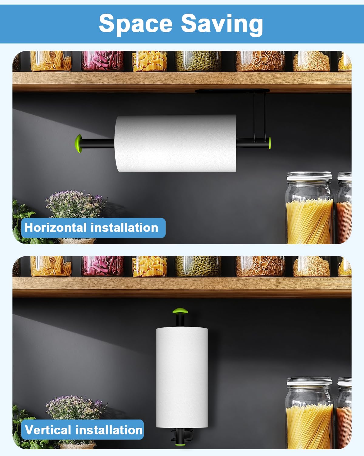Kerisgo black metal towel holder features a durable perforated design.