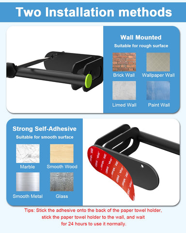 Kerisgo wall-mount towel holder offers drilling option for rough walls.