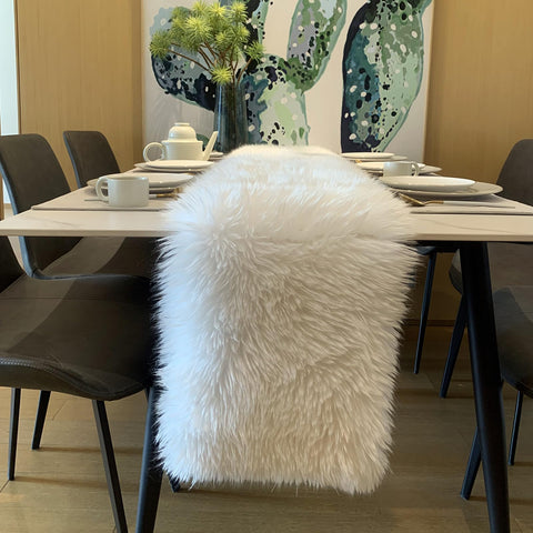 KERTFGOKU white faux fur table runner care tips for long-lasting softness