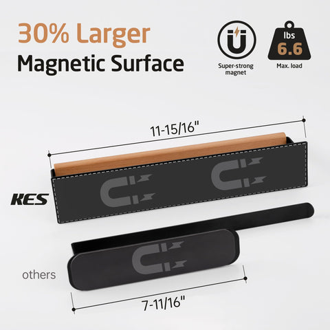 KES magnetic paper towel holder, stable design resists roll movement.