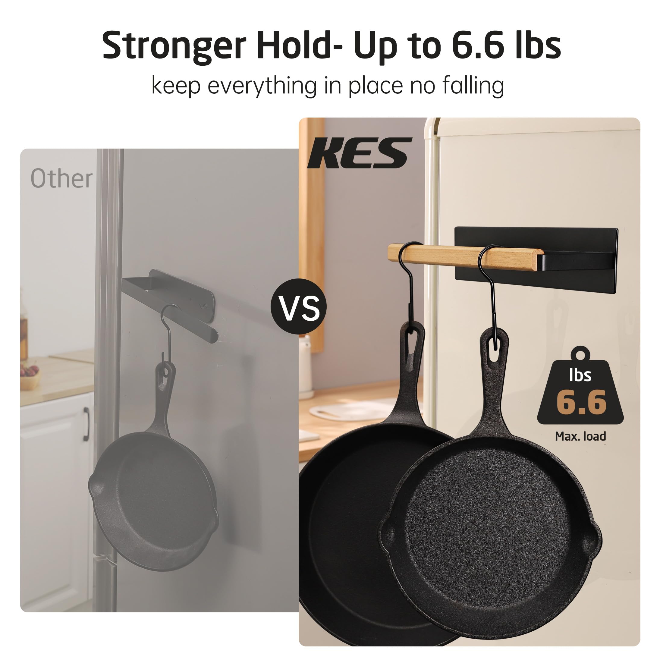 KES magnetic paper towel holder, 11.8-inch rod fits most rolls.