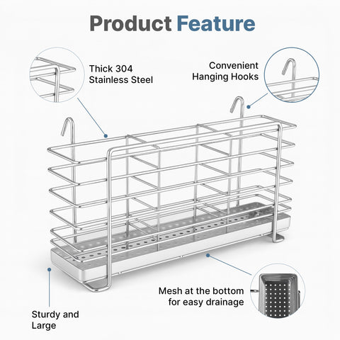 KESOL dish rack caddy hooks onto shelf to save counter space