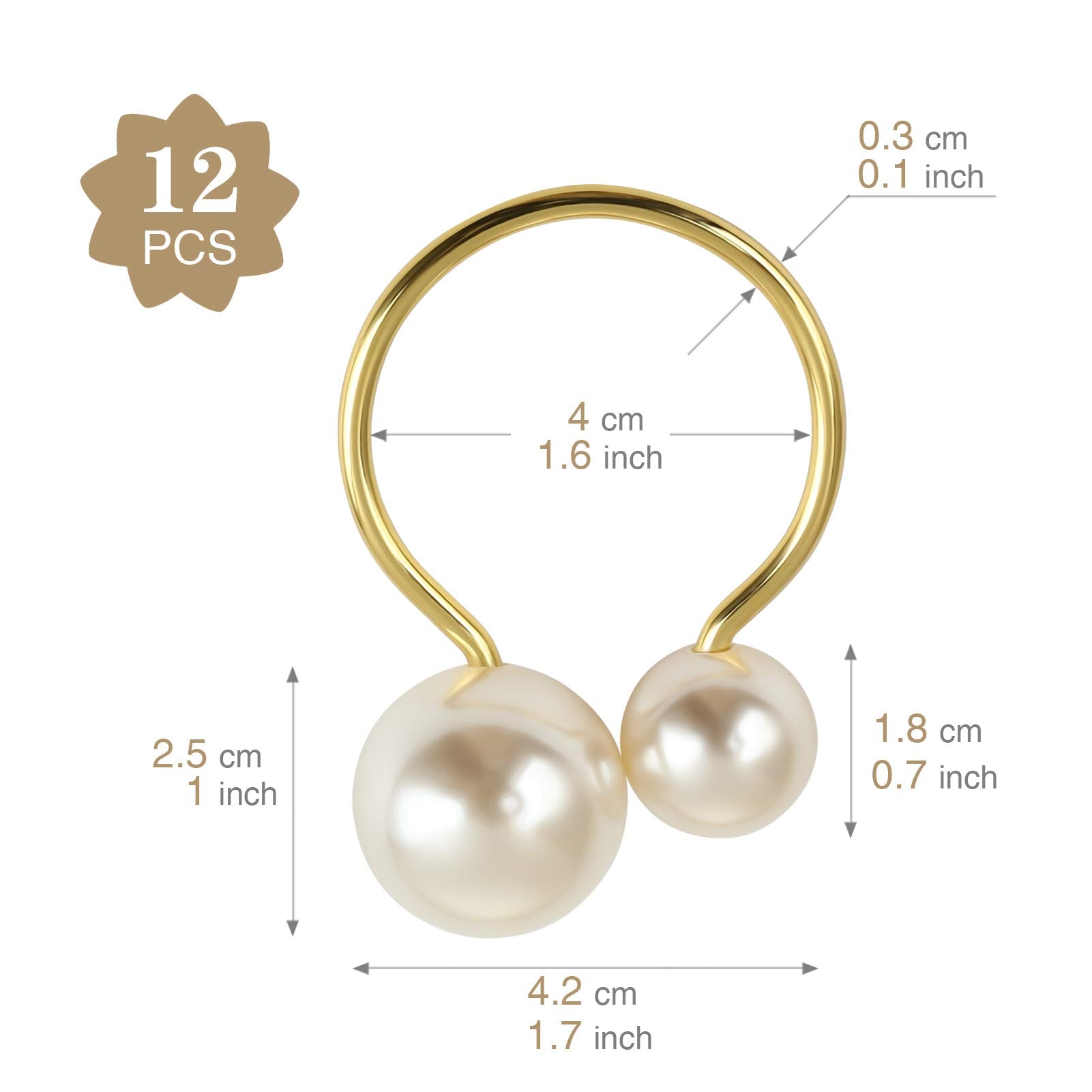 Kesote pearl napkin rings arranged on linen table for dining