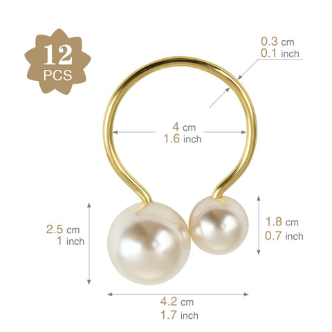 Kesote pearl napkin rings arranged on linen table for dining