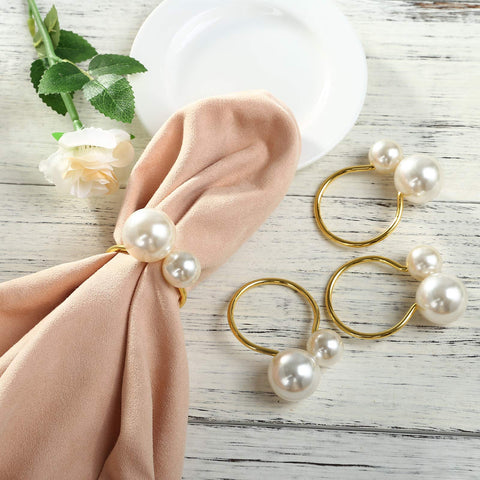 Kesote pearl napkin ring close-up showing lustrous pearls